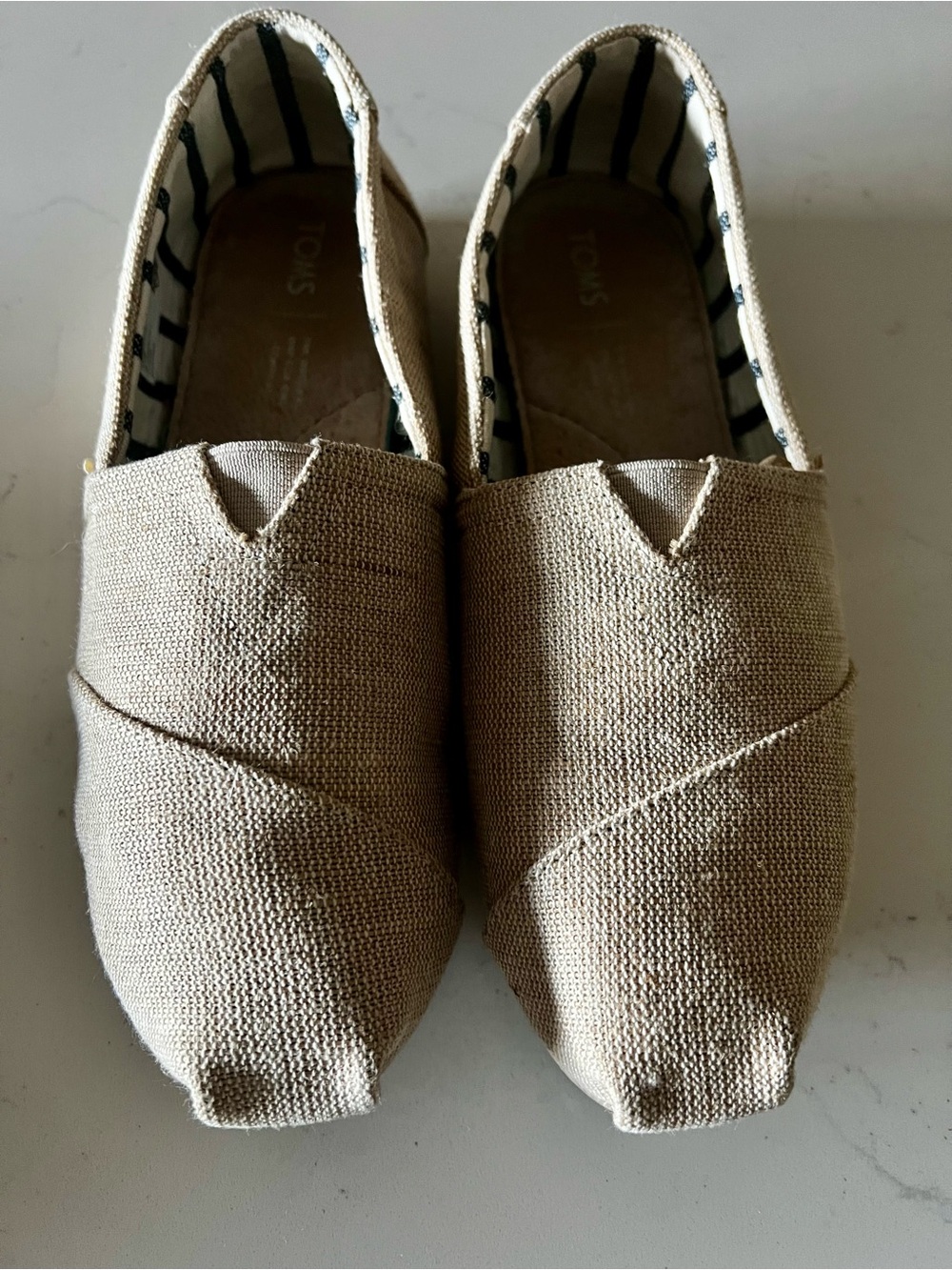 TOMS Women’s Slip-On Moccasins - Beige Canvas